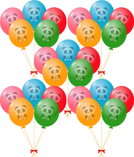 Panda balon gambar vektor