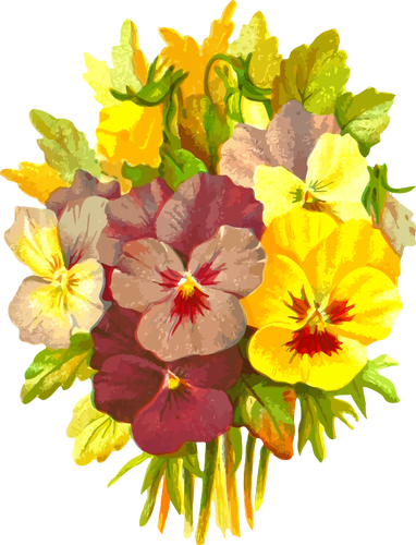 Bemalte Blumen Vektorbild