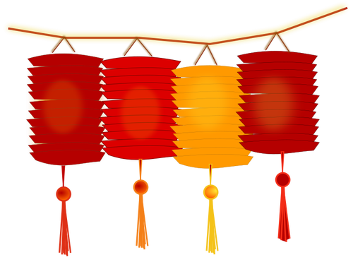 Paper lanterns vector illustration