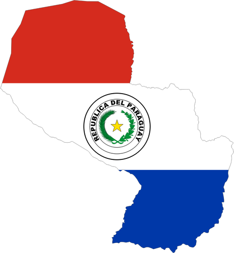 Paraguay flagg og kart