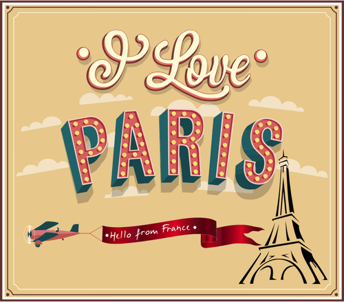 Paris perjalanan poster