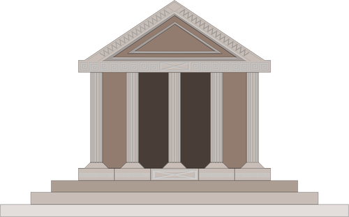 Yunani Parthenon model cokelat vektor ilustrasi