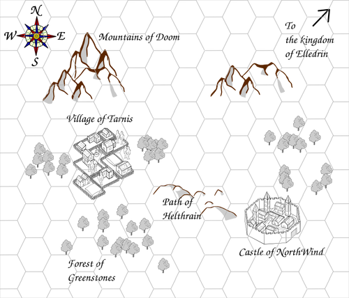 Pequena ilustração em vetor mapa RPG