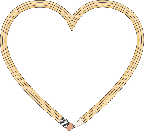 Рамка сердце карандаш