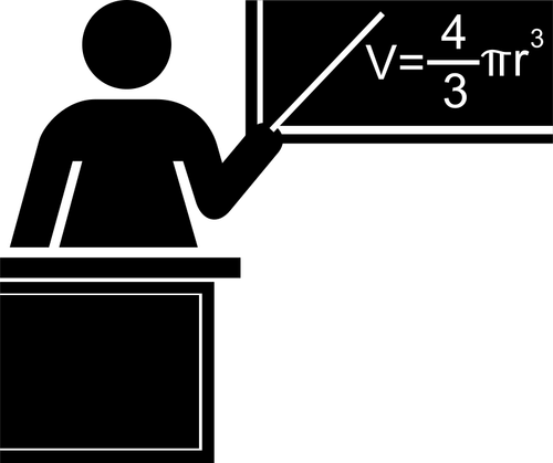 Leraar lesgeven wiskunde vectorafbeeldingen