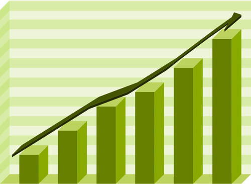 Performance-Graph-grüne Vektor-illustration