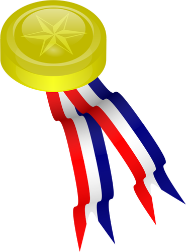 Gouden medaille met linten vectorillustratie
