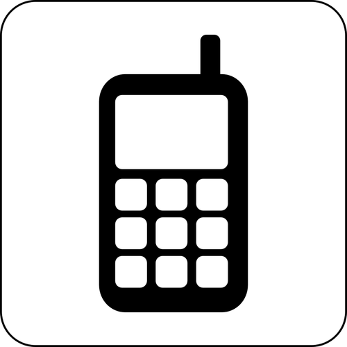 Vector graphics van zwartwit mobiele telefoonpictogram