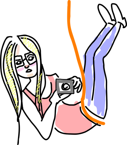 Girl photographer vector image