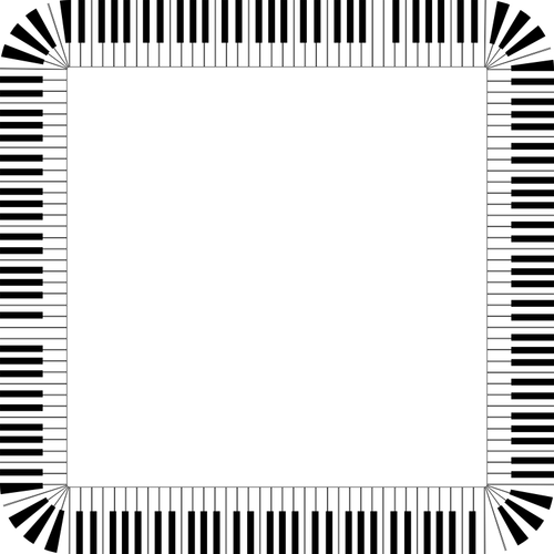 Tasten eines Klaviers in einem quadratischen Rahmen