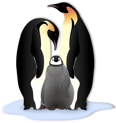 Pinguin-Familie in Farbe Abbildung