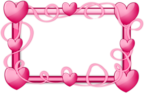 Pink hearts frame vector graphics