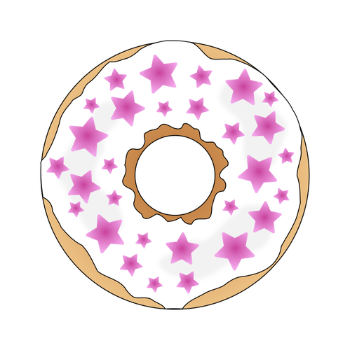 Rosa stjärnor donut