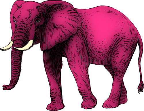 Elefante rosa clip-art