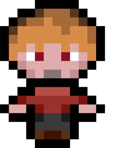 Vector Illustrasjon av fargerike uklare pixel karakter