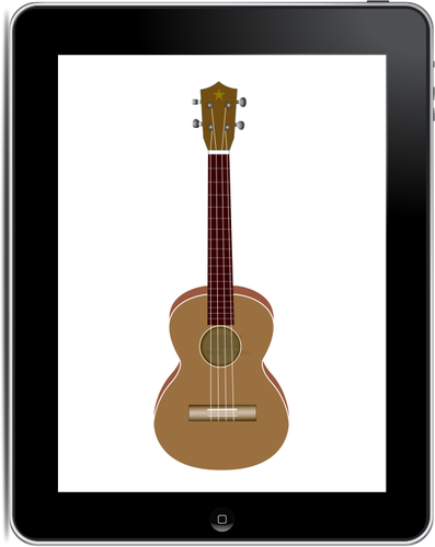 Komputer typu Tablet z gitarą na wektor clipart