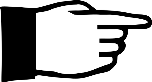 Pointing hand pictogram