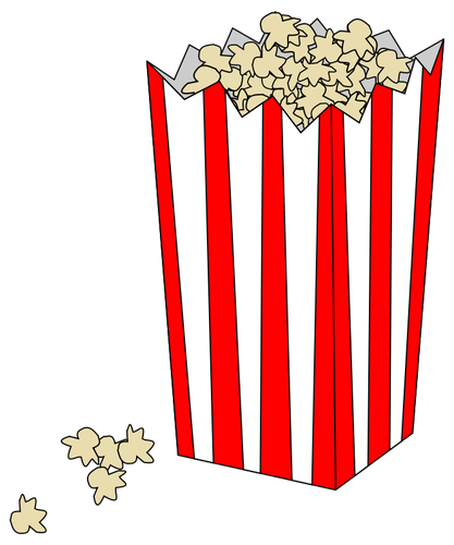 Elokuva popcorn laukku vektori kuva