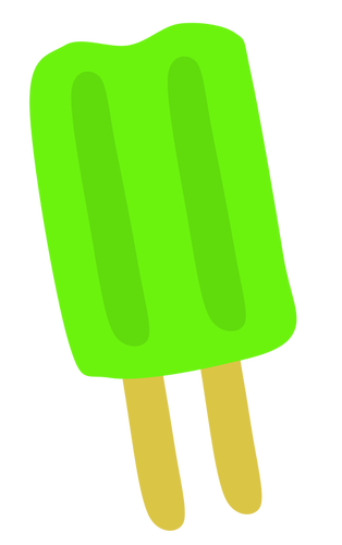 Sorvete verde em desenho vetorial de vara