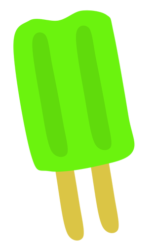 Groene icecream op stok vector tekening