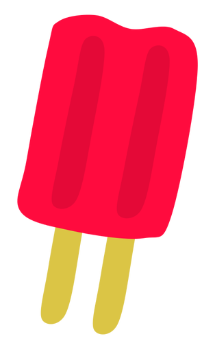 Rød iskrem på pinne vektortegning