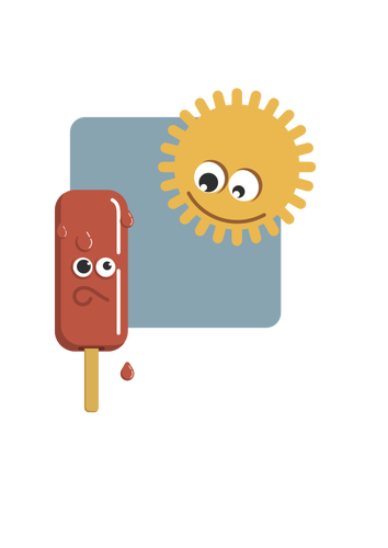 Popsicle और सूर्य वेक्टर ड्राइंग