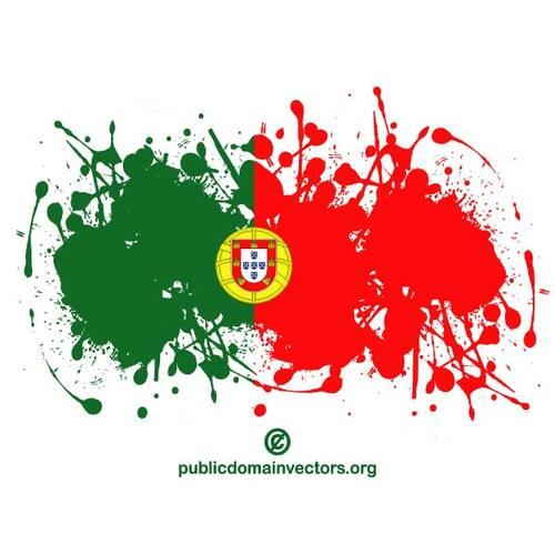 Drapeau portugais en éclaboussures d