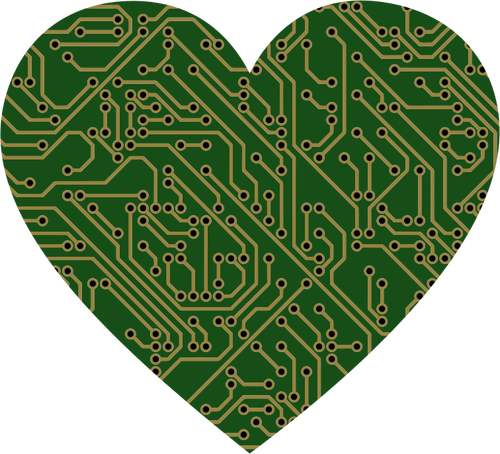 Coeur avec des circuits