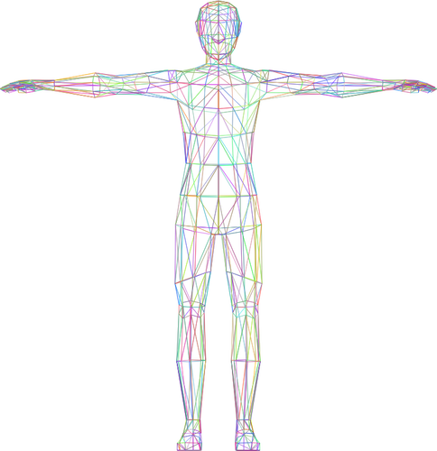 Красочные каркасном изображении человек