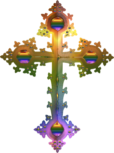 Prismatic ornate cross