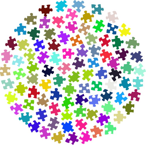 Puzzel stukjes kleurrijke cirkel