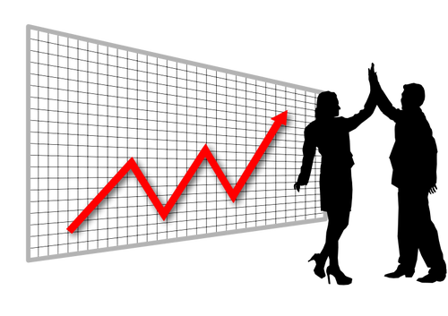 Zakenlieden hoge vijf vector afbeelding