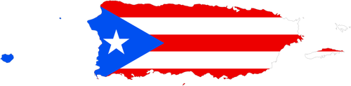 Puerto Rico map and flag