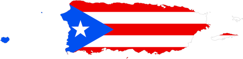 Bandera y mapa de Puerto Rico