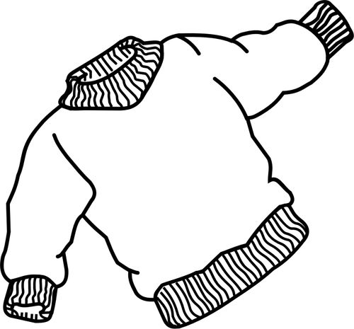رسم متجه من البلوز السميك مع أشرطة مرنة في الأكمام
