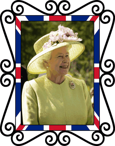 Kraliçe Elizabeth II haraç stand vektör görüntü