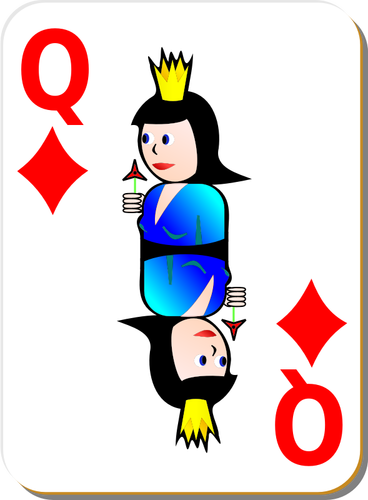 女王的钻石游戏卡片矢量图