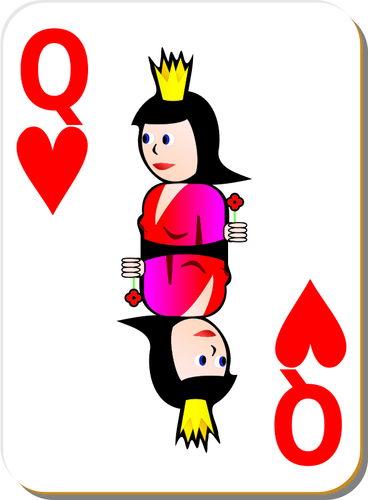 Królowa serc hazard karta grafika wektorowa