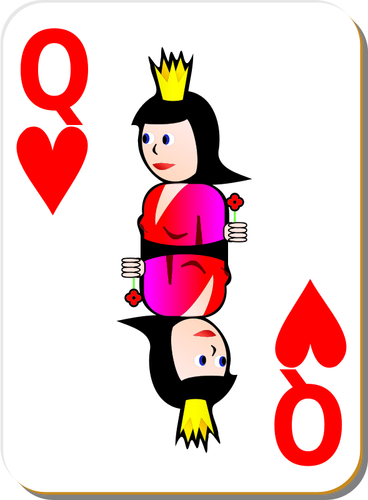 Queen of Hearts oyun kartı vektör görüntü