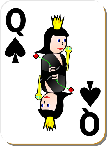Königin der Spaten Gaming Card-Vektor-Bild