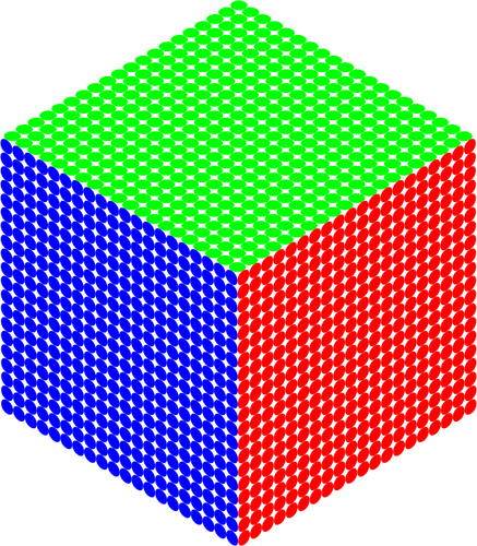 Cubo de três cores