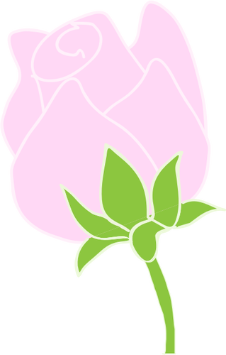 Pink rose line art