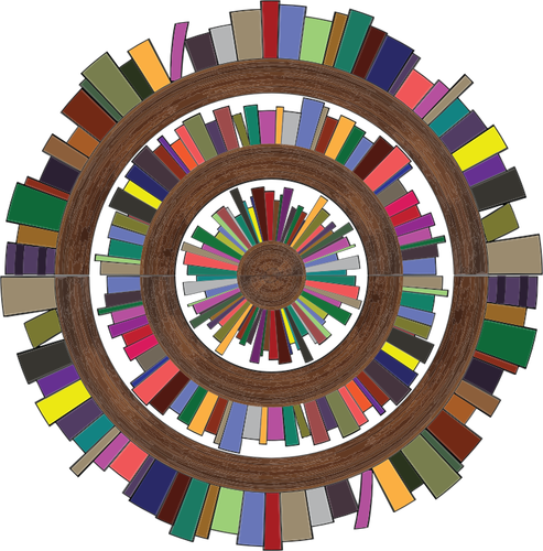 Radial bookshelves image