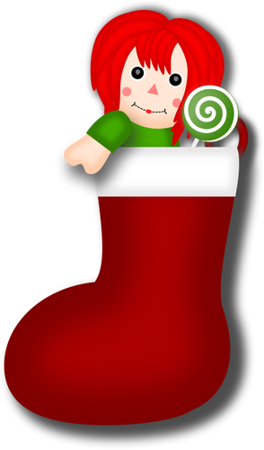 Vector images clipart de rag doll bas de Noël