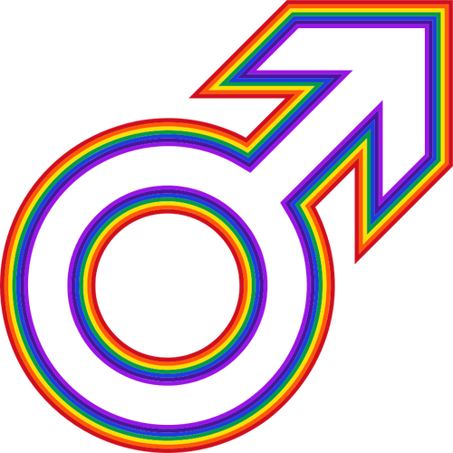 Rainbow mannlige symbol