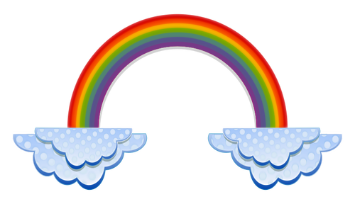 Rainbow And Clouds Illustration