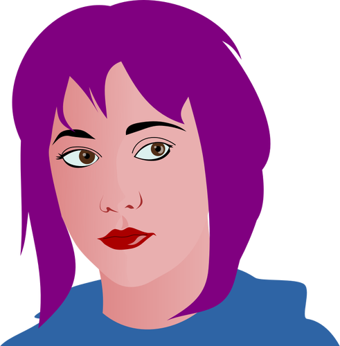 Ilustración de vector chica de pelo morado