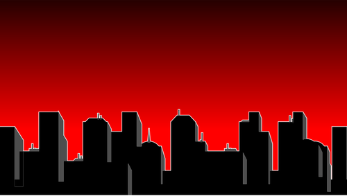 City skyline van silhouet