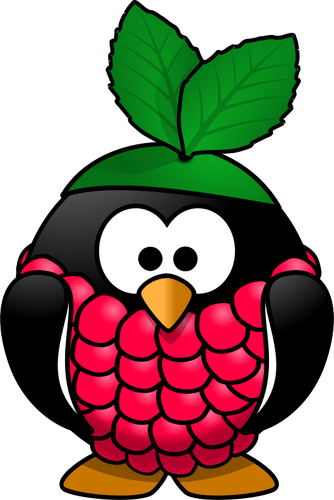 Raspberry pinguïn vectorillustratie