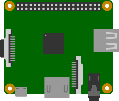 Vektor-Cliparts von grünen flachen Motherboard-Symbol